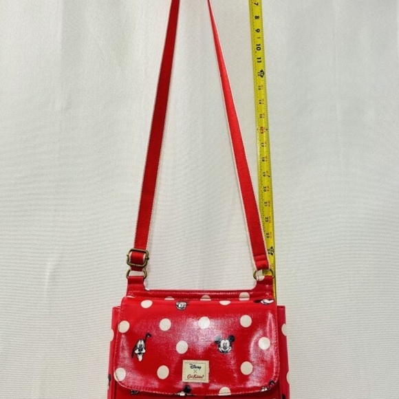 Disney + Cath Kidston Crossbody Red w White polka Dots Mickey Minnie Pluto EUC - Picture 2 of 15